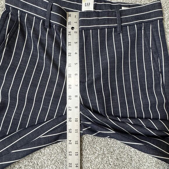 GAP Pants Womens 4 Navy Stripe Signature Skinny Ankle Work Office Stretch - Picture 12 of 13